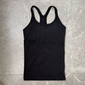 Dark grey almost black lululemon ebb to street Tank Top